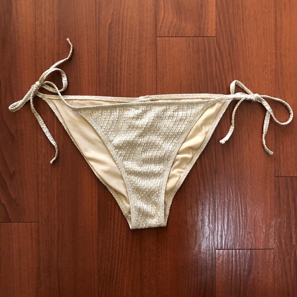 H&M Other - NWOT H&M Gold Side Tie Bikini Bottom